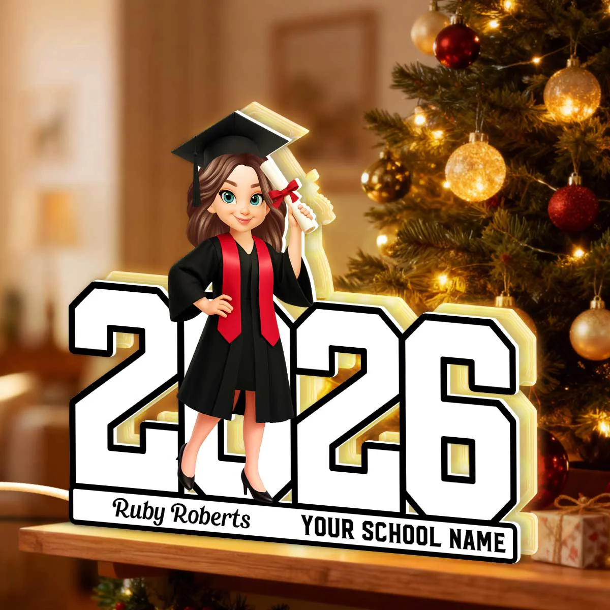 Graduation Senior Class Of Year - Personalized Light Box - Christmas Gift For Graduates - Image 2