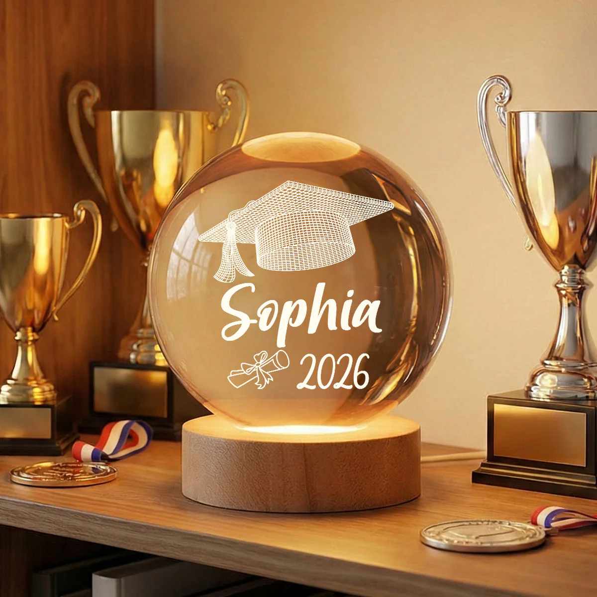 Graduation Senior Illusion Graduation Cap - Personalized Crystal Ball LED Night Light - Gift For Graduation Day, Graduation Gift, Keepsake - Image 13