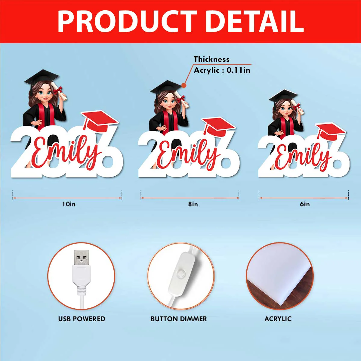 Graduation Senior - Personalized Light Box - Christmas Gift For Graduates - Image 5