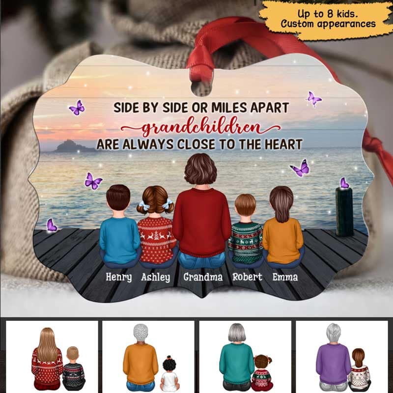 Grandchildren Close To Heart Grandma On Bridge Personalized Christmas Ornament - Image 2