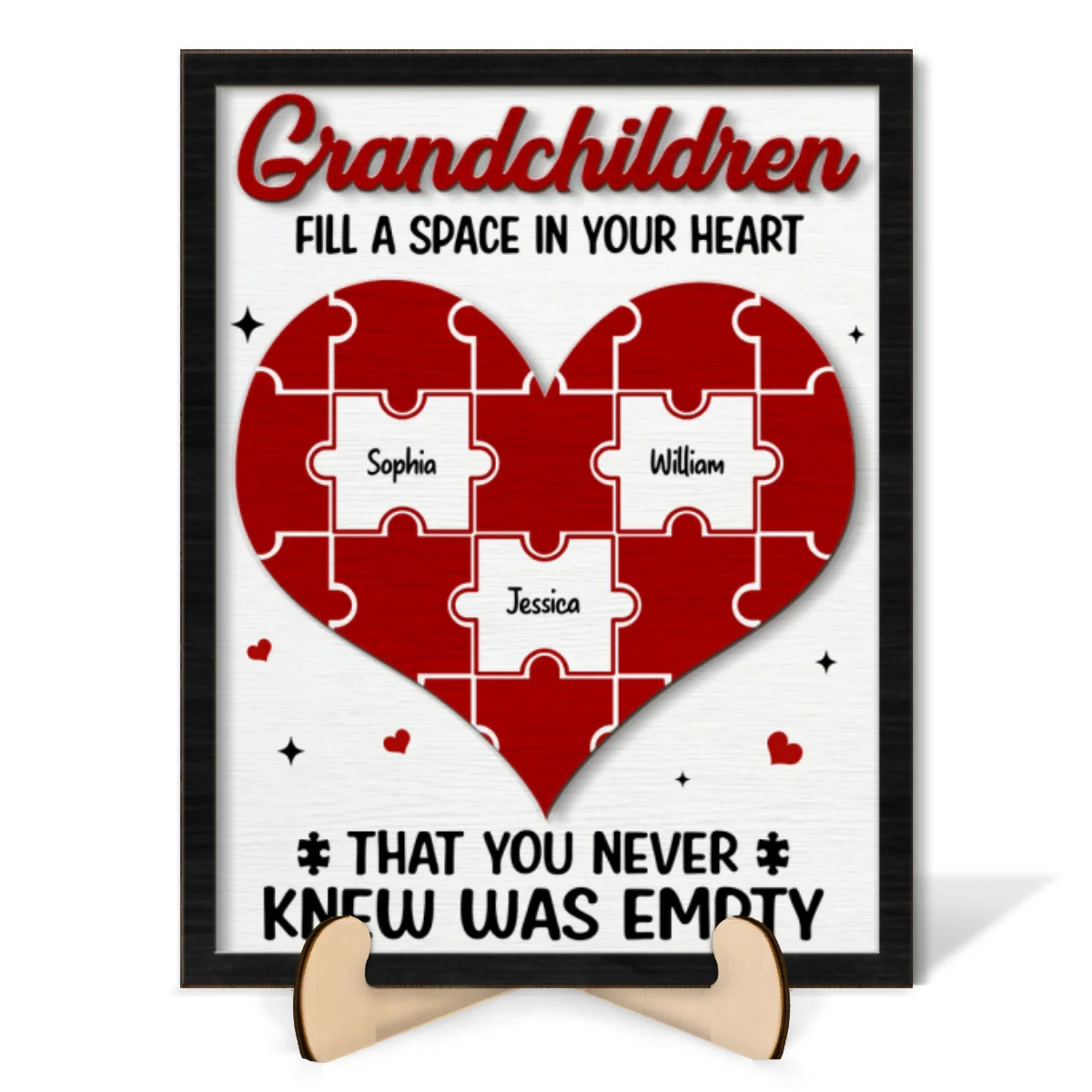 Grandchildren Fill A Space In Your Heart Personalized 2-Layer Wooden Plaque - Image 8
