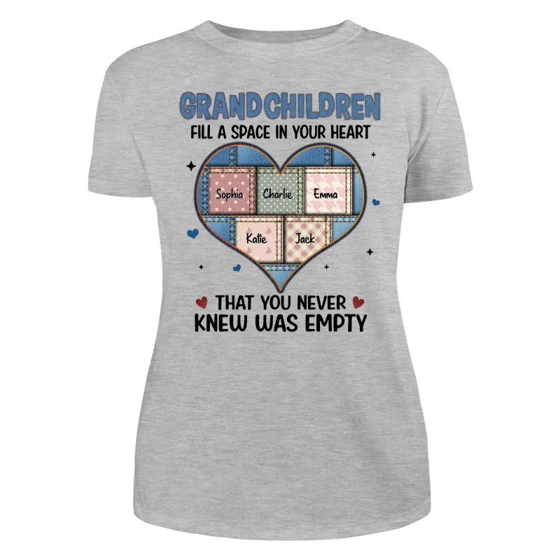 Grandchildren Fill Spaces In Grandma Heart Floral Patterns Personalized Shirt - Image 10
