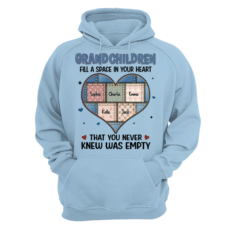 Grandchildren Fill Spaces In Grandma Heart Floral Patterns Personalized Shirt - Image 16