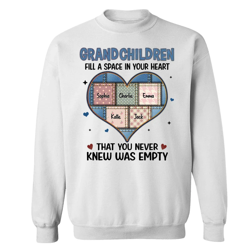 Grandchildren Fill Spaces In Grandma Heart Floral Patterns Personalized Shirt - Image 17