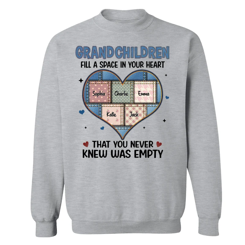 Grandchildren Fill Spaces In Grandma Heart Floral Patterns Personalized Shirt - Image 18