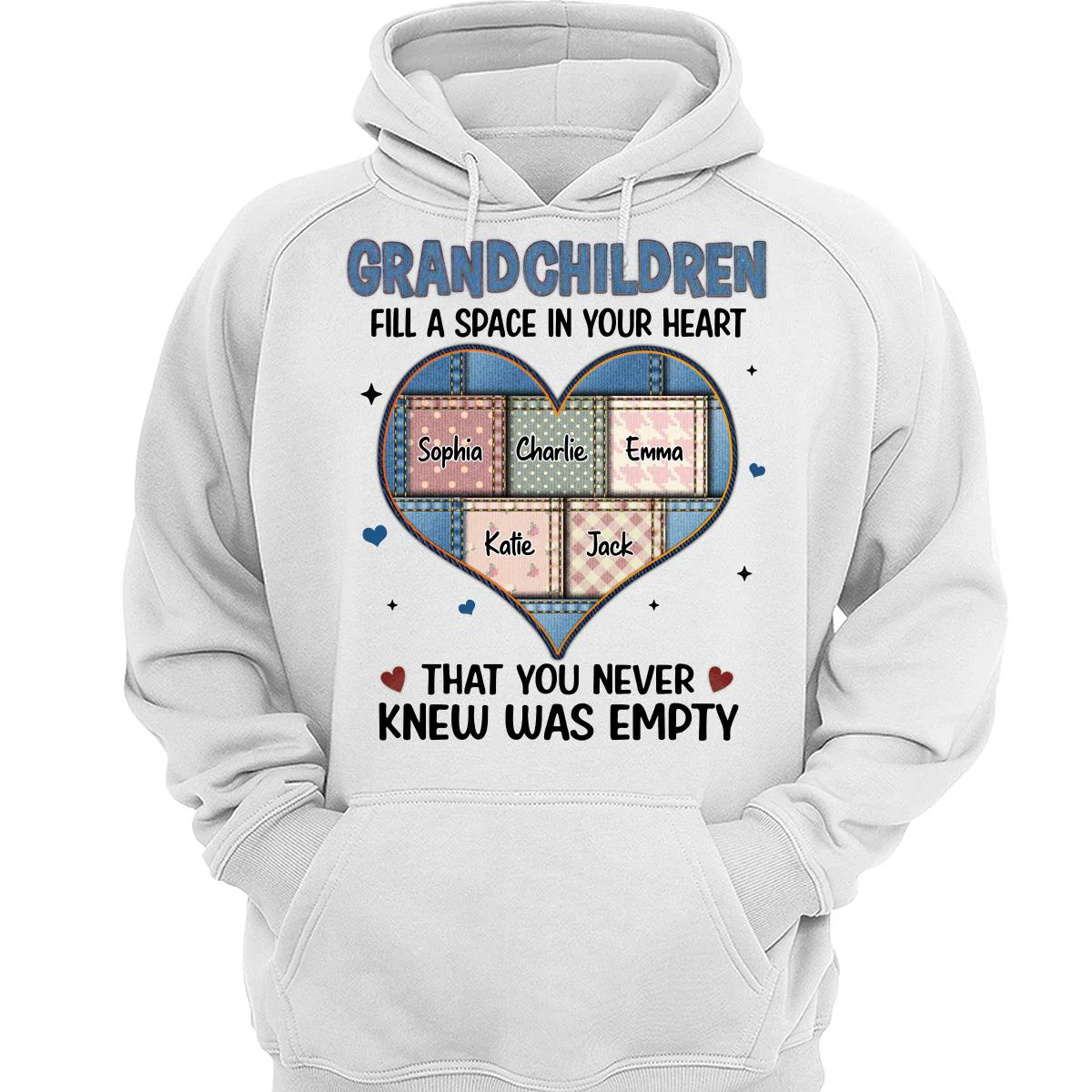 Grandchildren Fill Spaces In Grandma Heart Floral Patterns Personalized Shirt - Image 3