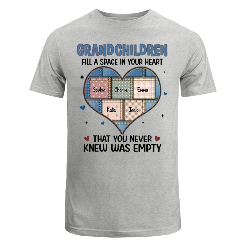 Grandchildren Fill Spaces In Grandma Heart Floral Patterns Personalized Shirt - Image 6