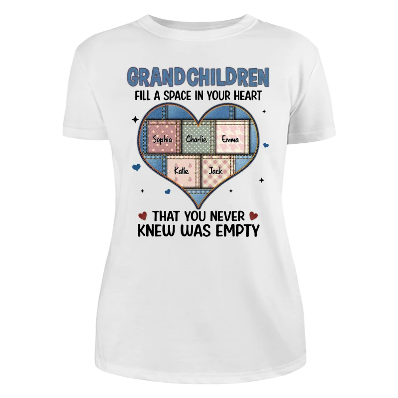 Grandchildren Fill Spaces In Grandma Heart Floral Patterns Personalized Shirt - Image 9