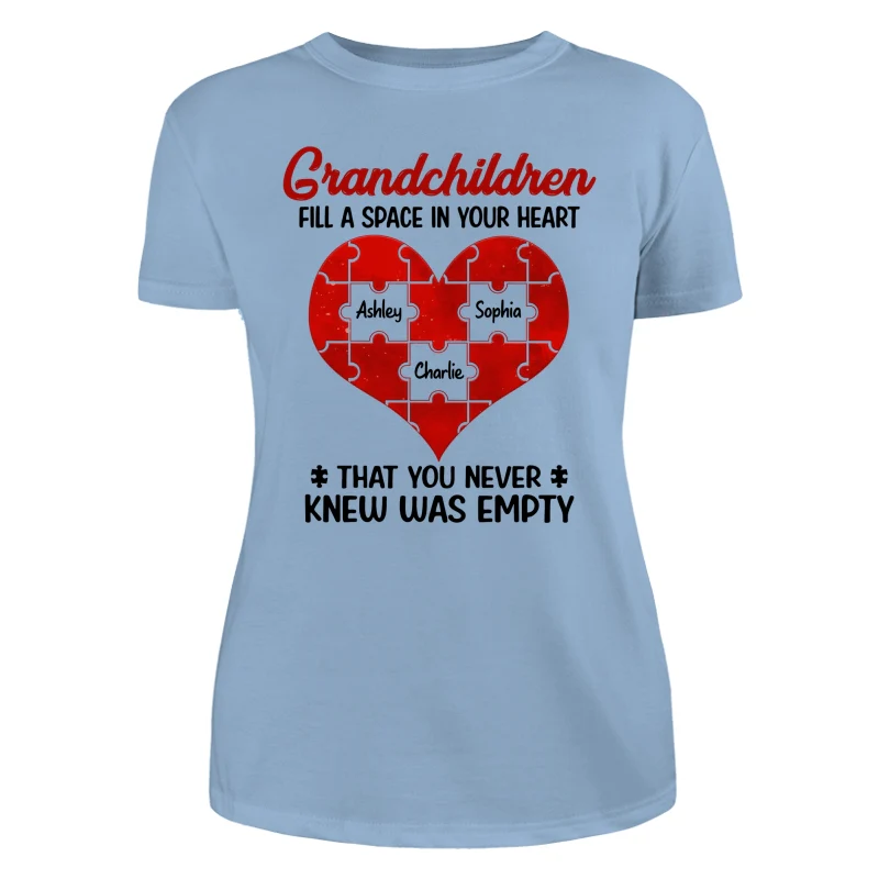 Grandchildren Fill Spaces In Grandma Heart Personalized Shirt - Image 12