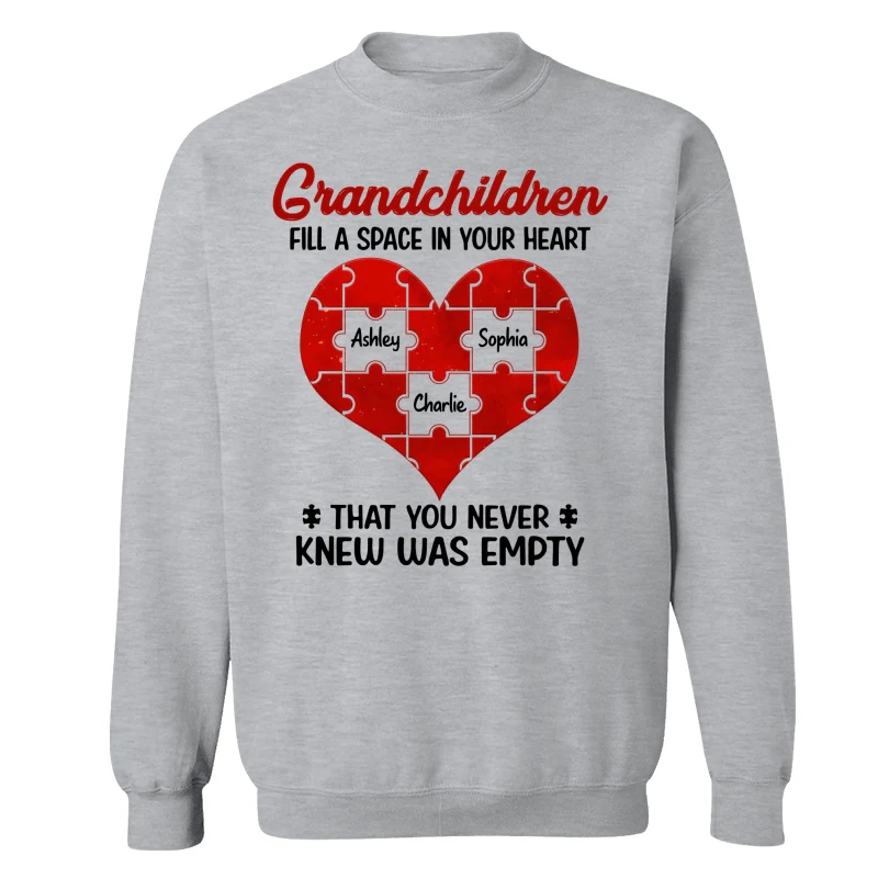 Grandchildren Fill Spaces In Grandma Heart Personalized Shirt - Image 18