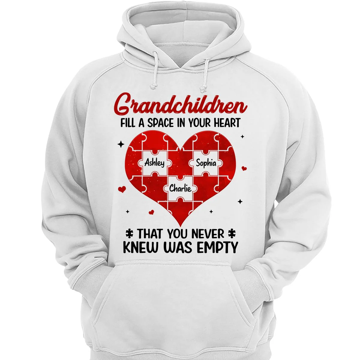 Grandchildren Fill Spaces In Grandma Heart Personalized Shirt - Image 3