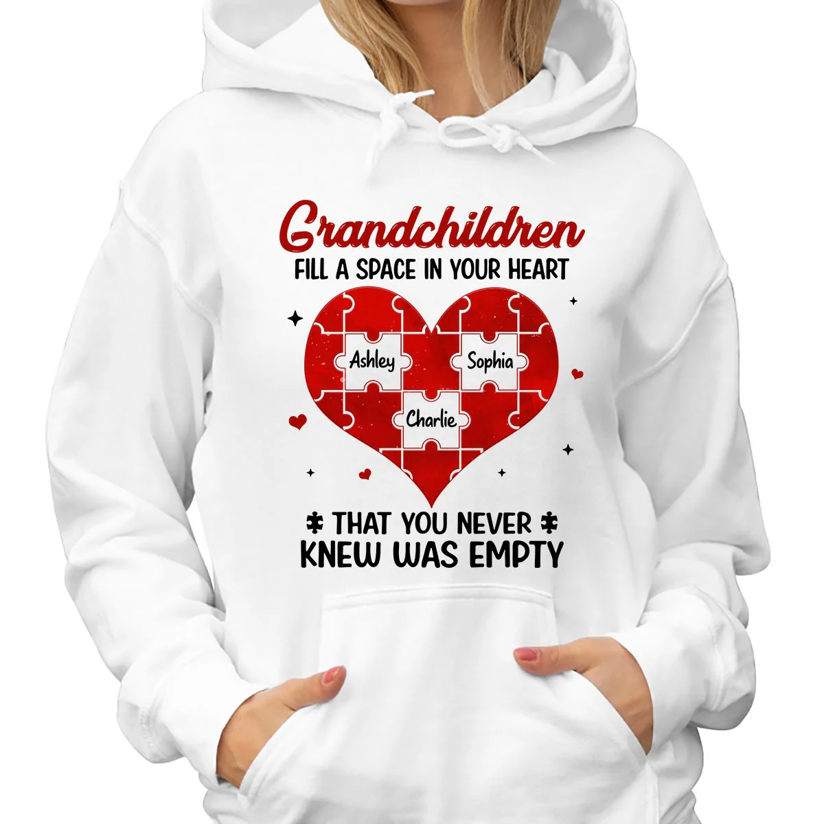 Grandchildren Fill Spaces In Grandma Heart Personalized Shirt - Image 4
