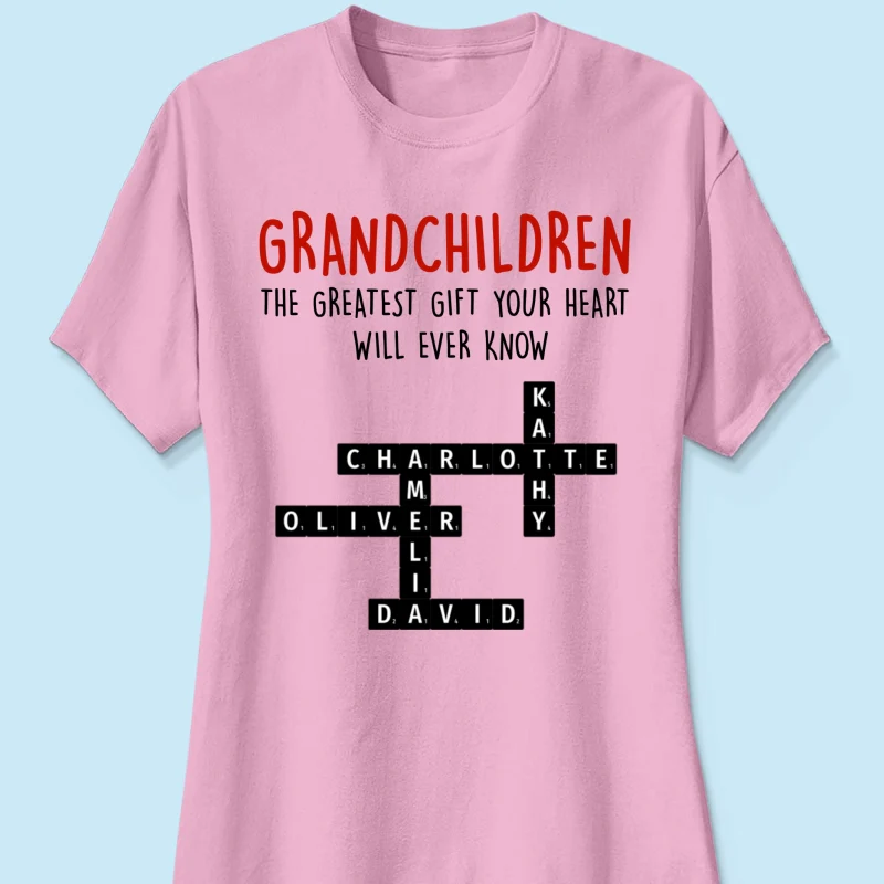 Grandchildren The Greatest Gift Your Heart Will Ever Know, Crossword Puzzle Personalized Shirt - Image 14