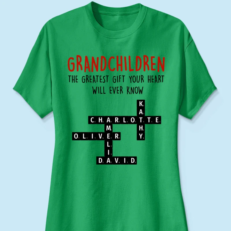 Grandchildren The Greatest Gift Your Heart Will Ever Know, Crossword Puzzle Personalized Shirt - Image 15