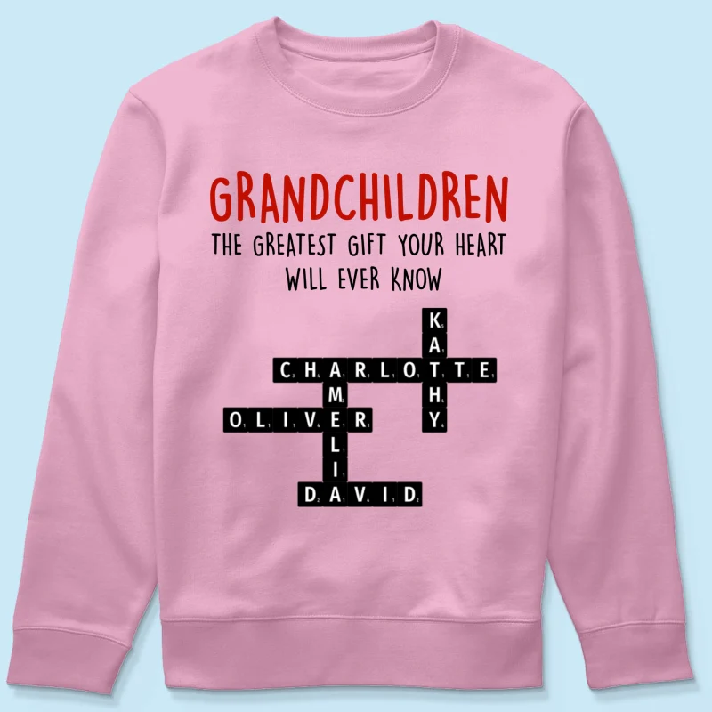 Grandchildren The Greatest Gift Your Heart Will Ever Know, Crossword Puzzle Personalized Shirt - Image 18