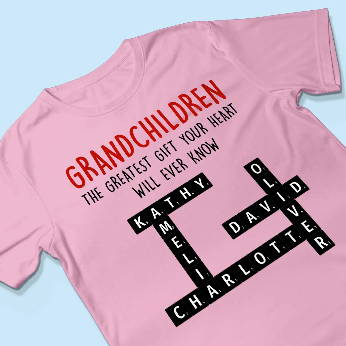 Grandchildren The Greatest Gift Your Heart Will Ever Know, Crossword Puzzle Personalized Shirt - Image 4