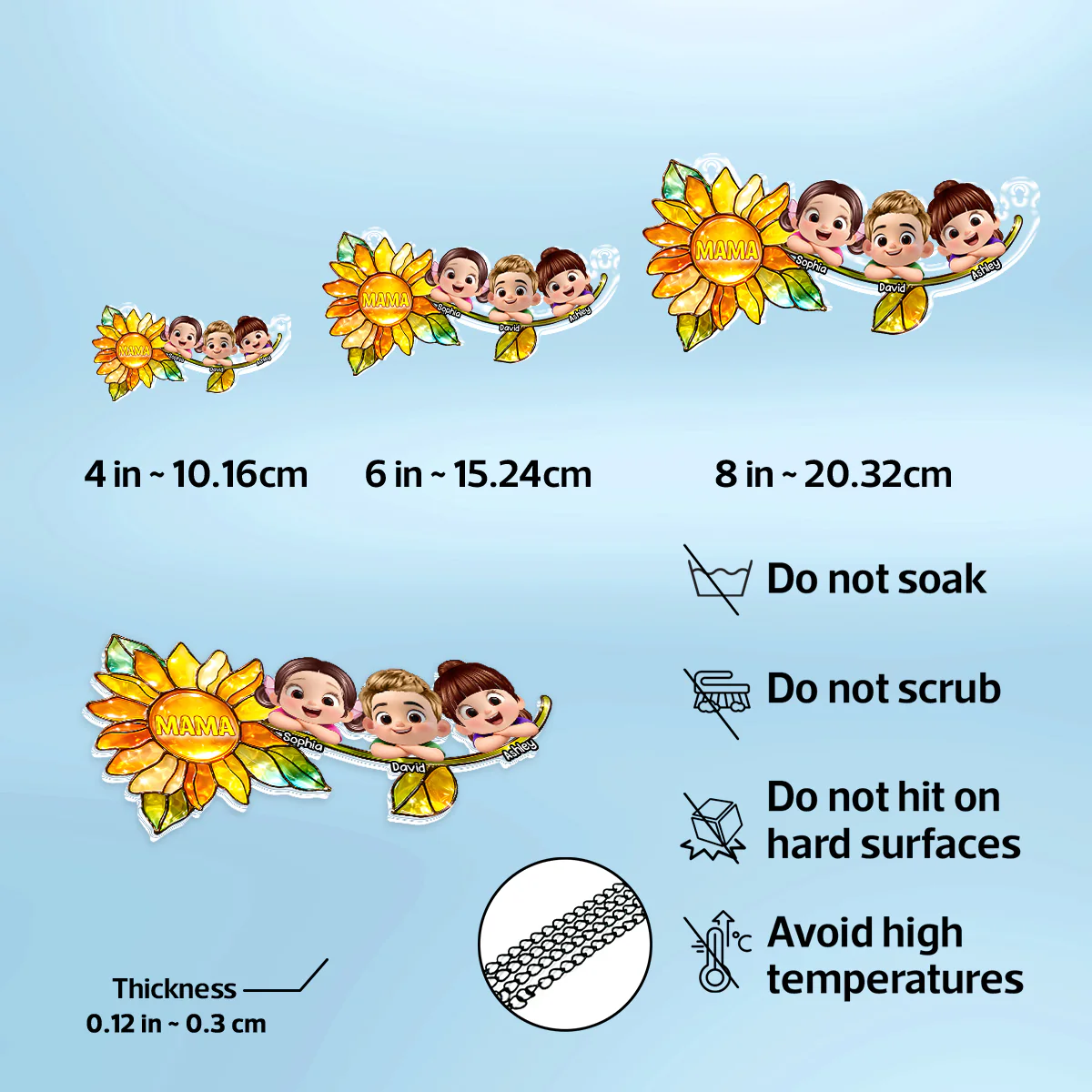Grandkids Children Sunflower - Personalized Suncatcher - Heartfelt Mother's Day Gift for Grandma, Mom, Wife - Image 10