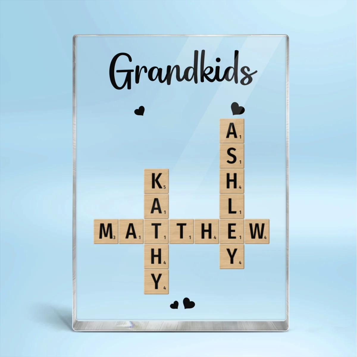 Grandkids Crossword Puzzle Art Personalized Acrylic Block Plaque, Gift For Grandma, Gift For Mom - Image 5