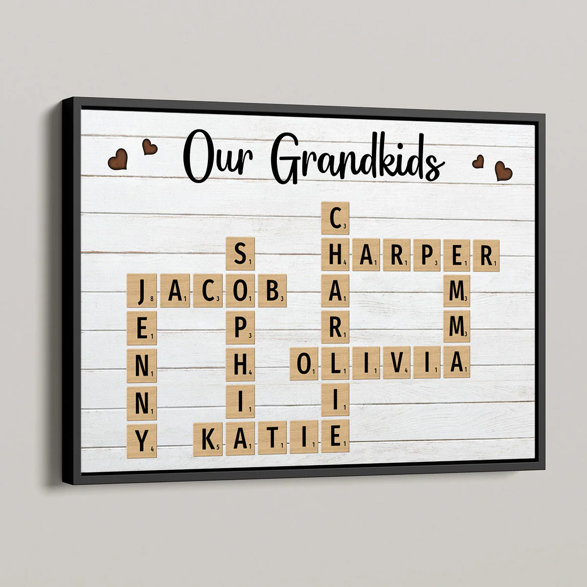 Family Crossword Art - Created In A Moment, Treasured Forever Personalized Poster, Gift For Grandma, Gift For Mom
