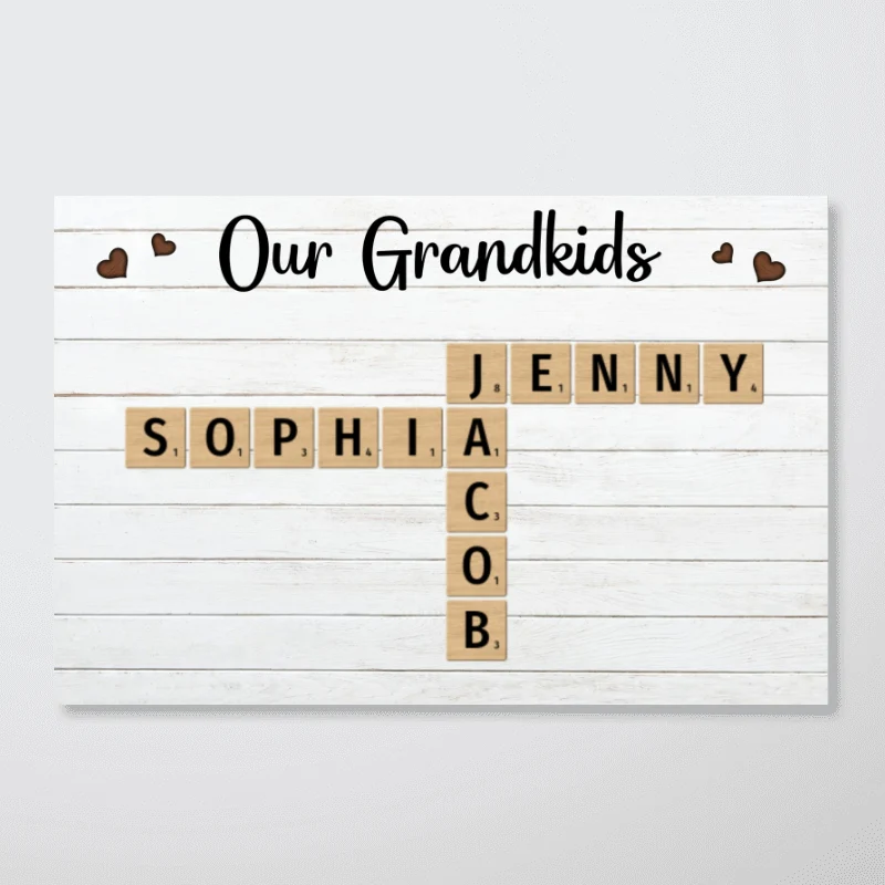 Family Crossword Art - Created In A Moment, Treasured Forever Personalized Poster, Gift For Grandma, Gift For Mom - Image 6