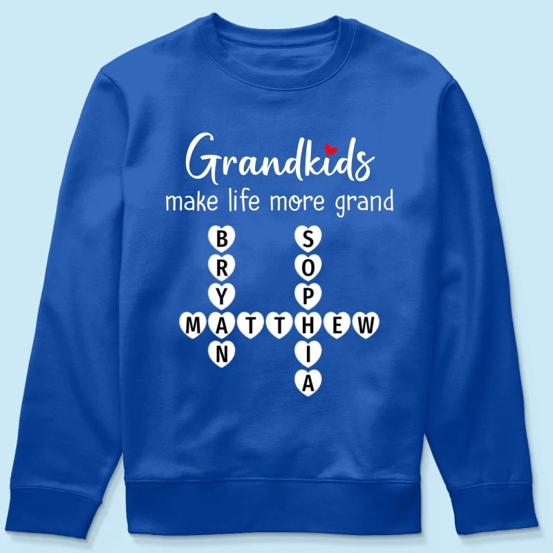 Grandkids Make Life Grand Coquette Floral Pattern Crossword Puzzle Art - Personalized Shirt - Image 40