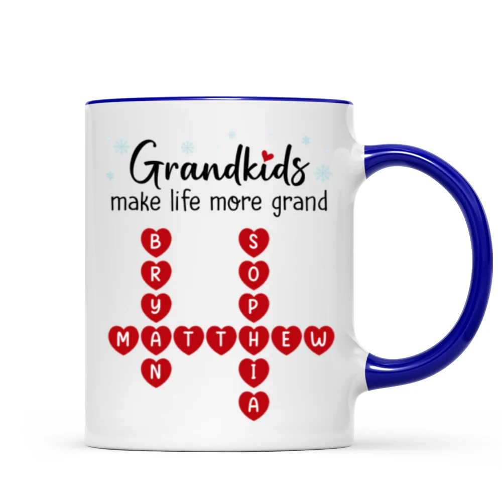 Grandkids Make Life Grand Crossword Puzzle Art Christmas Gift For Grandma Personalized Mug - Image 11