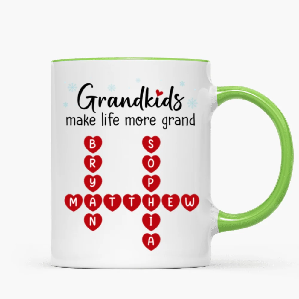 Grandkids Make Life Grand Crossword Puzzle Art Christmas Gift For Grandma Personalized Mug - Image 15