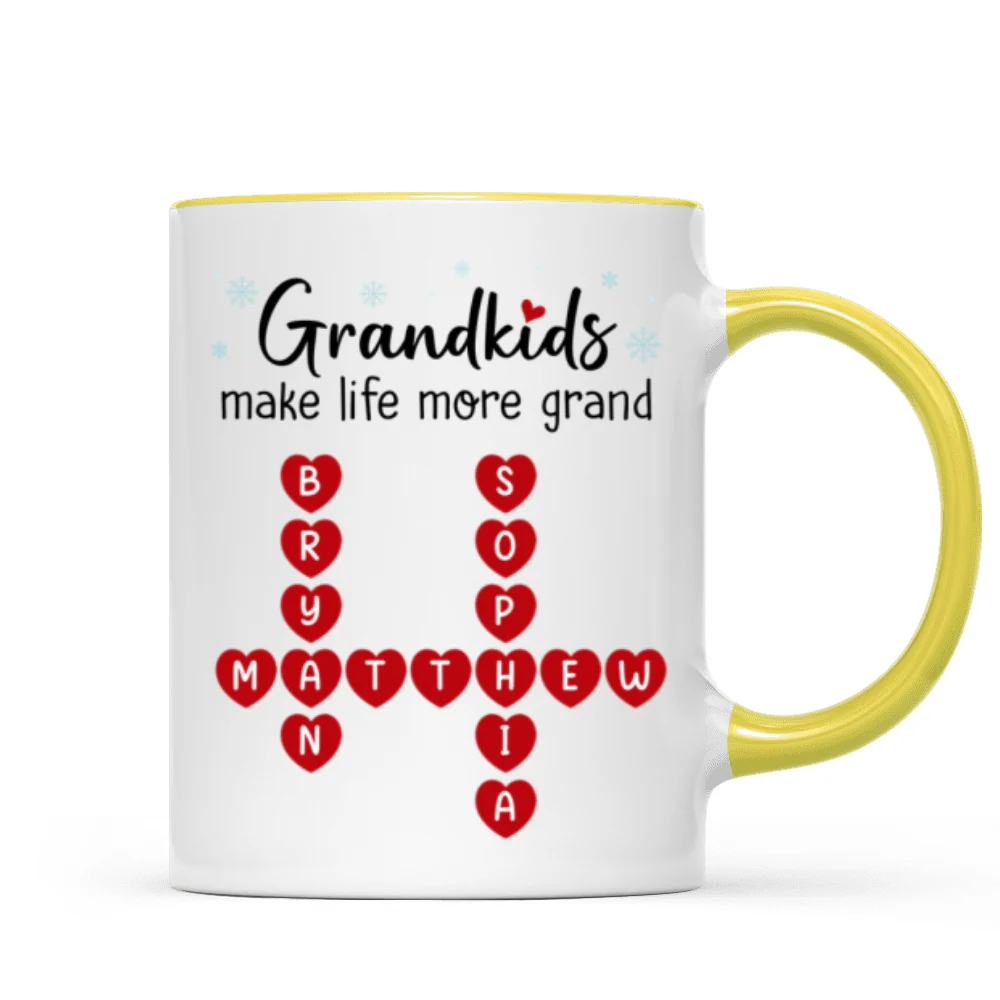 Grandkids Make Life Grand Crossword Puzzle Art Christmas Gift For Grandma Personalized Mug - Image 17