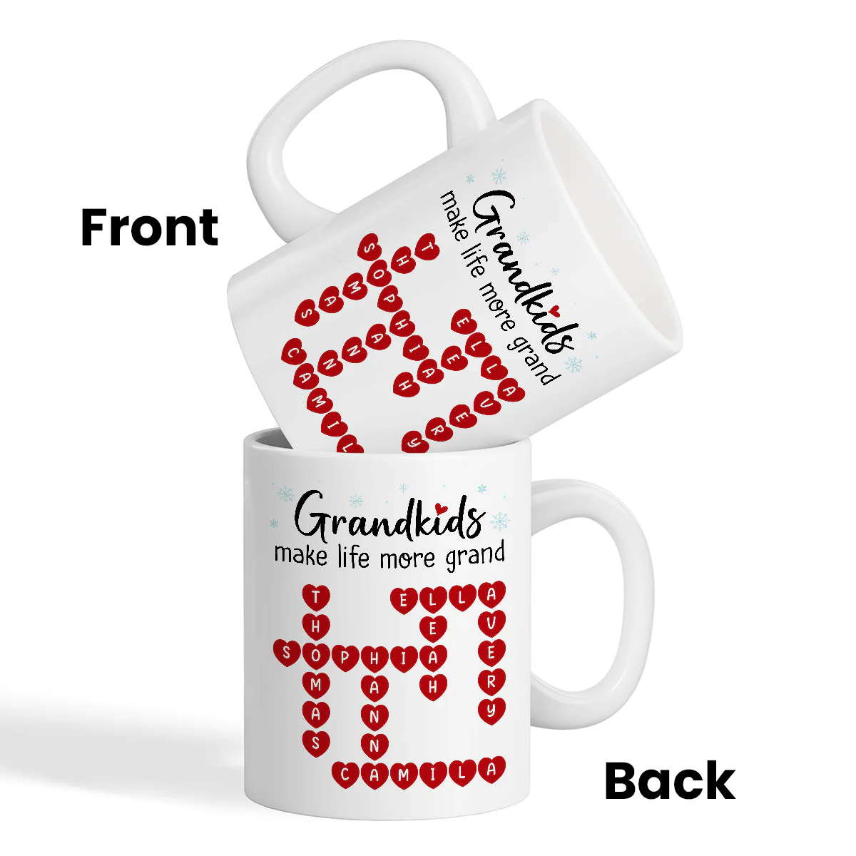 Grandkids Make Life Grand Crossword Puzzle Art Christmas Gift For Grandma Personalized Mug - Image 4