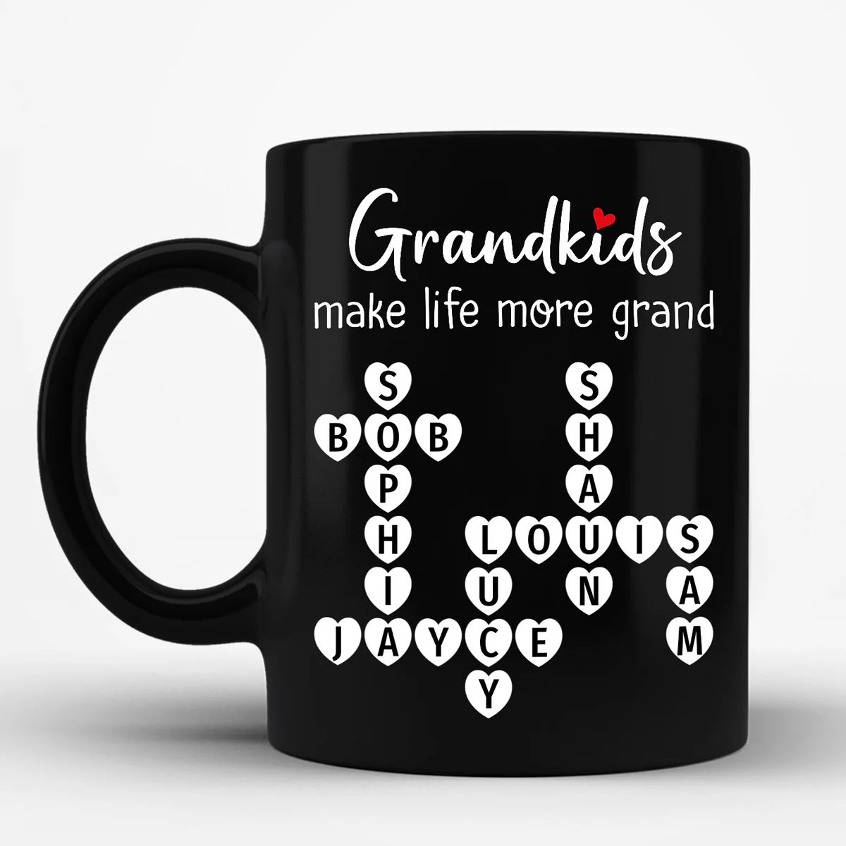 Grandkids Make Life Grand Crossword Puzzle Art Gift For Grandma Personalized Mug - Image 3