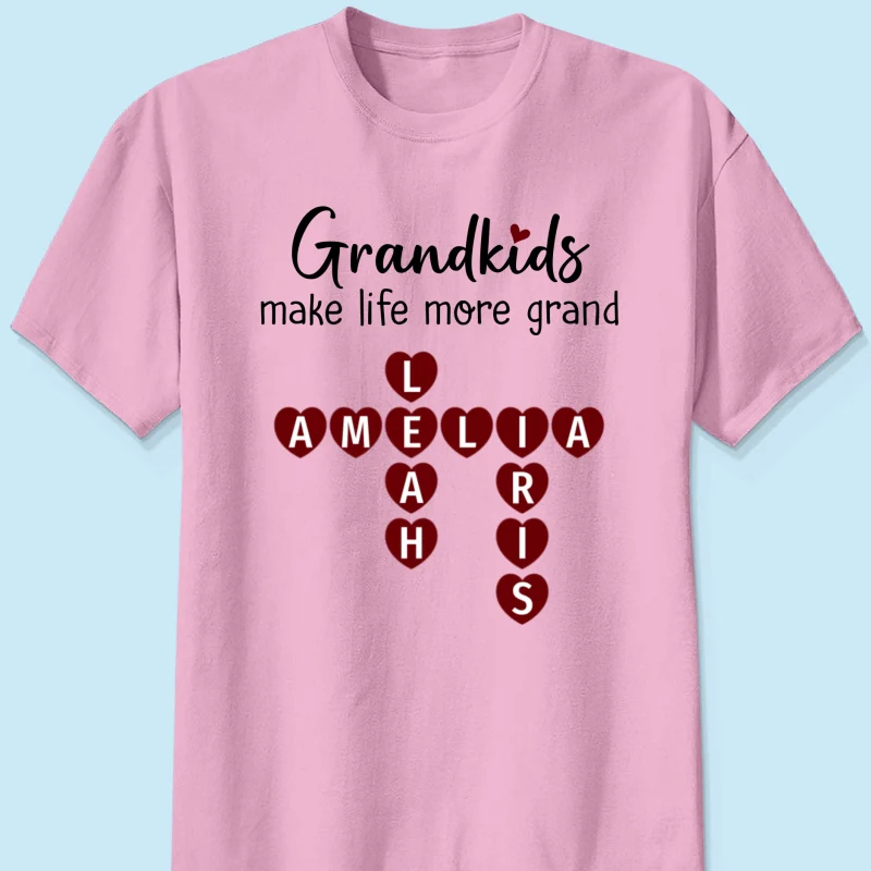 Grandkids Make Life Grand Heart Crossword Puzzle Personalized Shirt - Image 10