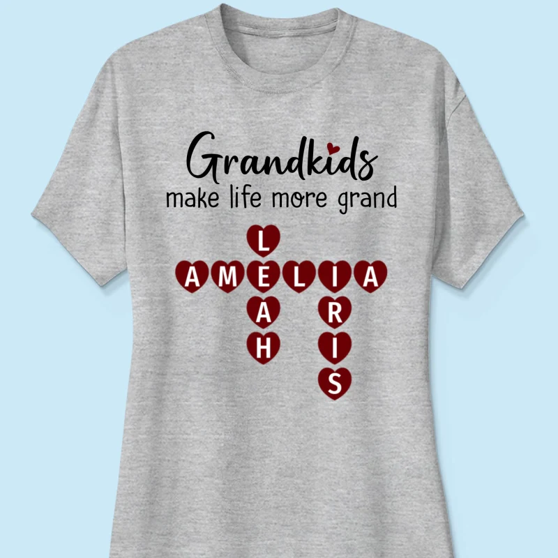 Grandkids Make Life Grand Heart Crossword Puzzle Personalized Shirt - Image 12