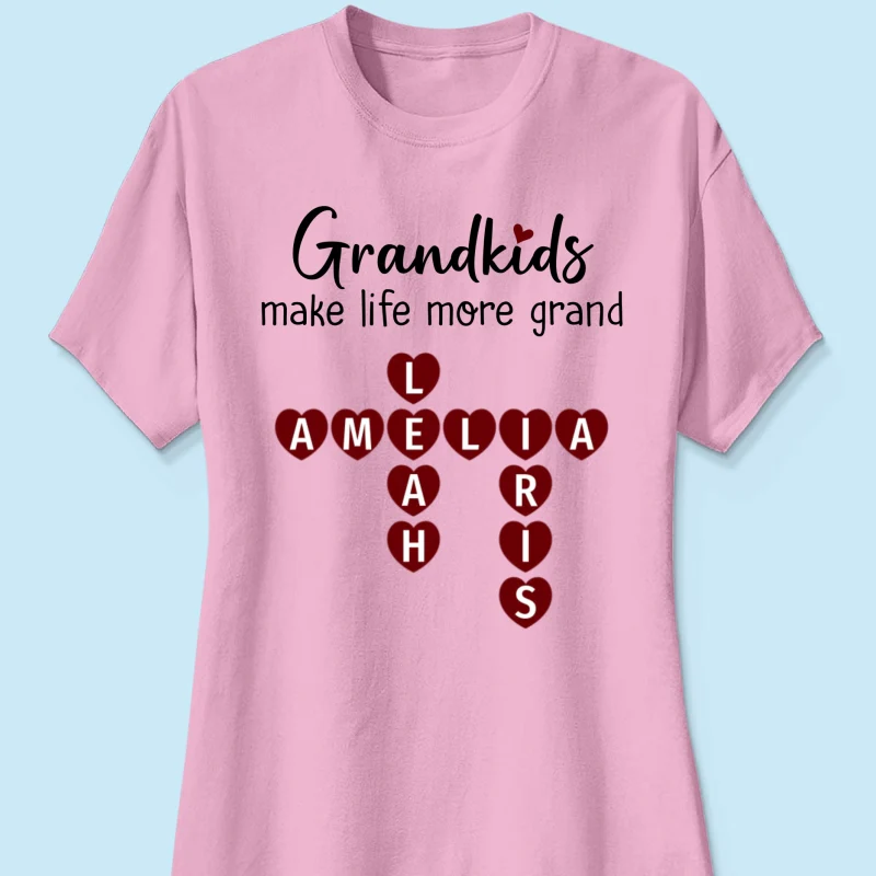 Grandkids Make Life Grand Heart Crossword Puzzle Personalized Shirt - Image 13