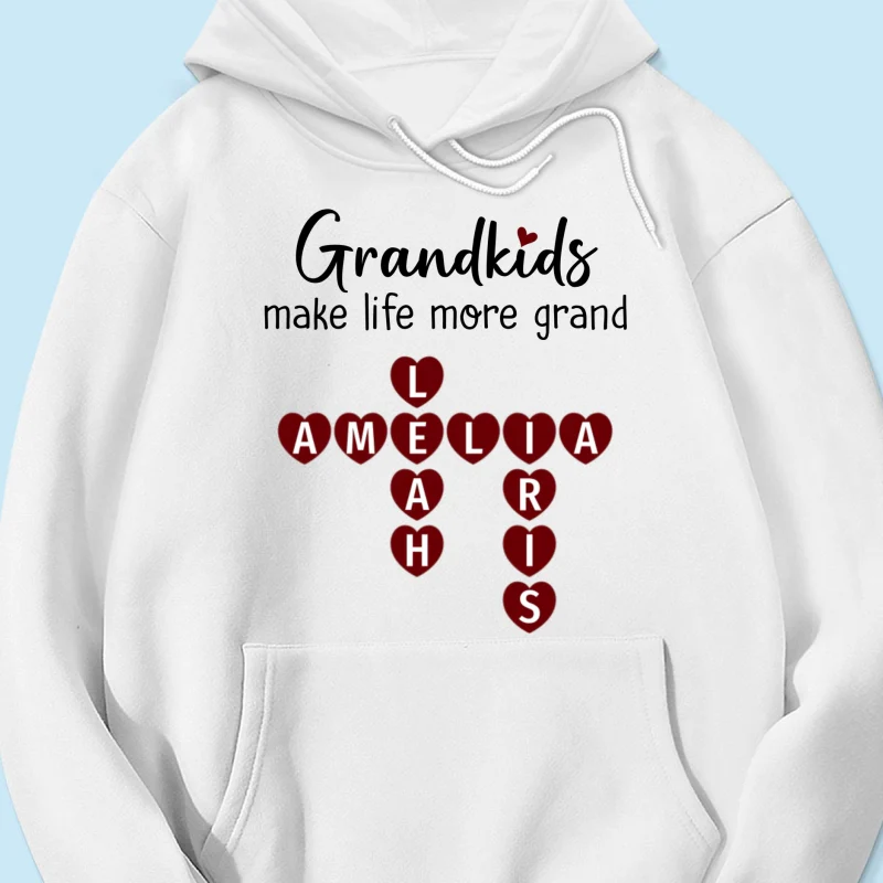Grandkids Make Life Grand Heart Crossword Puzzle Personalized Shirt - Image 14