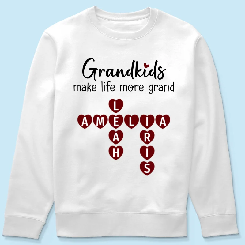 Grandkids Make Life Grand Heart Crossword Puzzle Personalized Shirt - Image 18