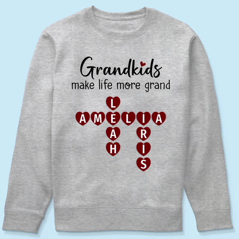 Grandkids Make Life Grand Heart Crossword Puzzle Personalized Shirt - Image 19