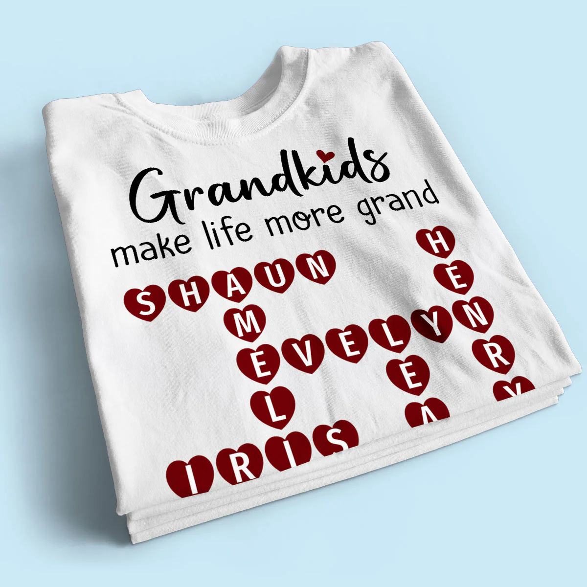 Grandkids Make Life Grand Heart Crossword Puzzle Personalized Shirt - Image 2