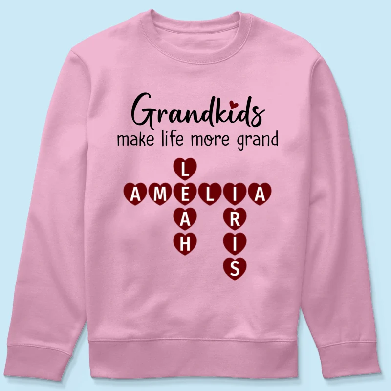 Grandkids Make Life Grand Heart Crossword Puzzle Personalized Shirt - Image 21