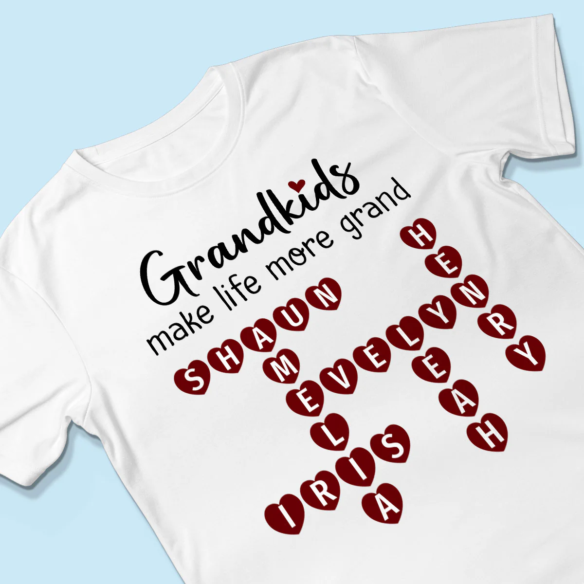 Grandkids Make Life Grand Heart Crossword Puzzle Personalized Shirt - Image 3