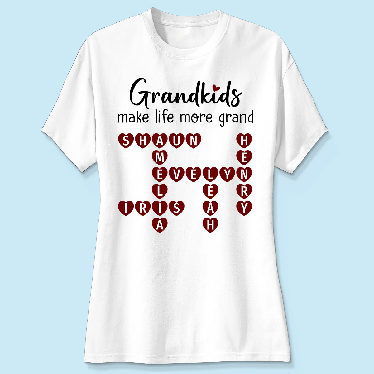 Grandkids Make Life Grand Heart Crossword Puzzle Personalized Shirt - Image 4