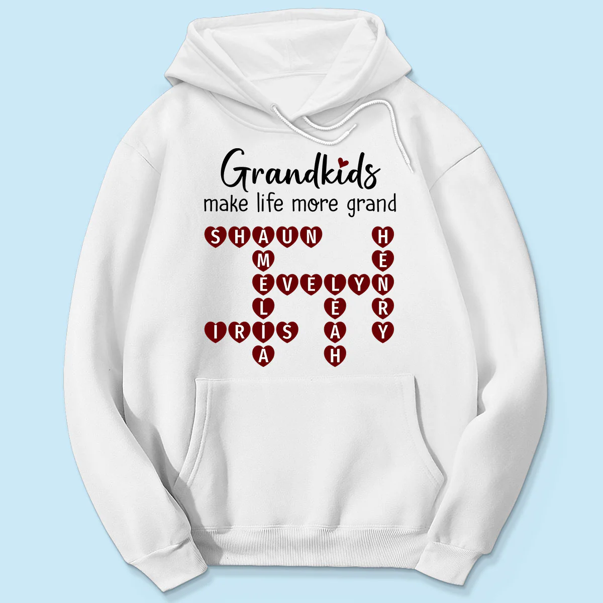 Grandkids Make Life Grand Heart Crossword Puzzle Personalized Shirt - Image 5