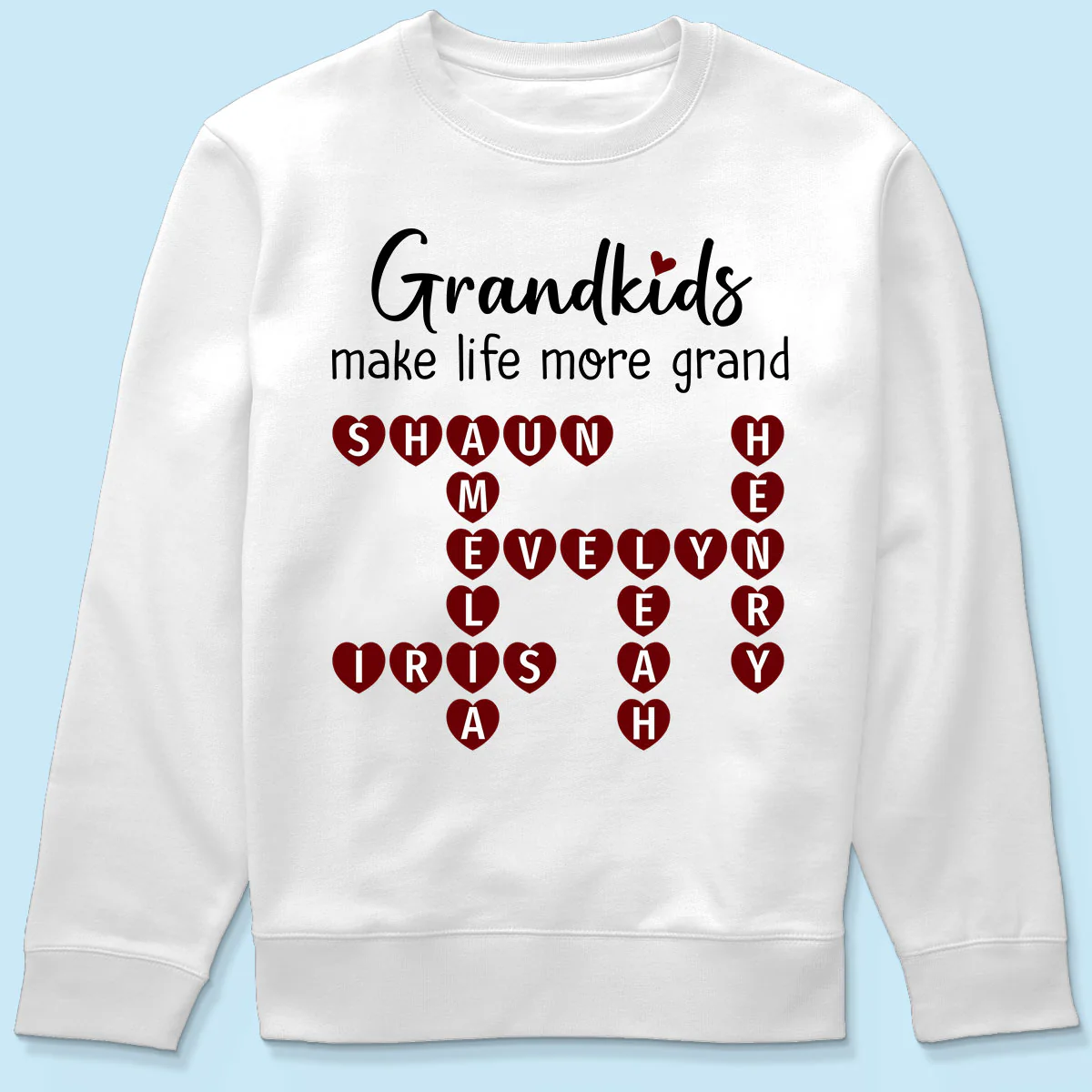 Grandkids Make Life Grand Heart Crossword Puzzle Personalized Shirt - Image 6