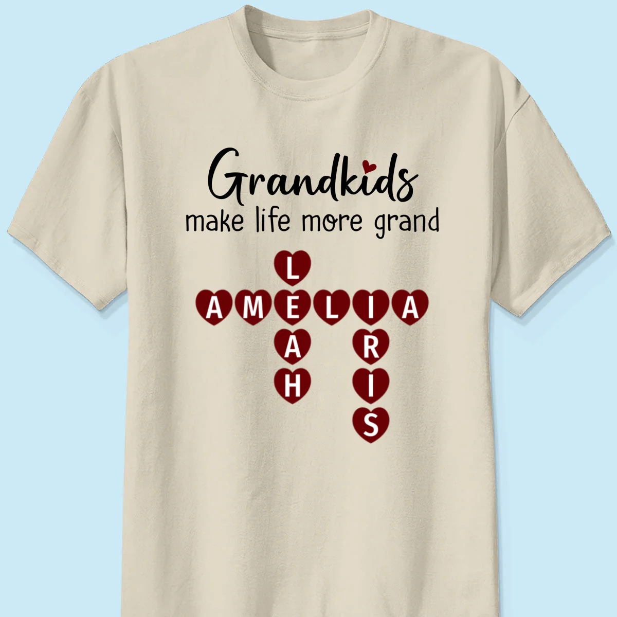 Grandkids Make Life Grand Heart Crossword Puzzle Personalized Shirt - Image 9