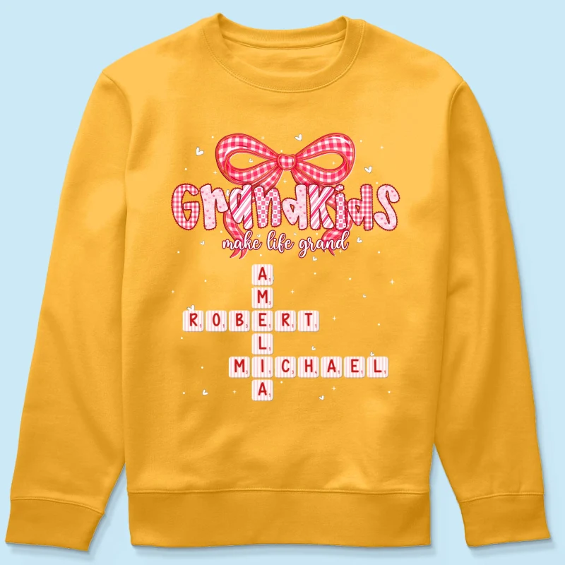 Grandkids Make Life Grand Preppy Valentine Pattern Crossword Puzzle Art - Personalized Shirt - Valentine's Day Gift For Grandma - Image 55