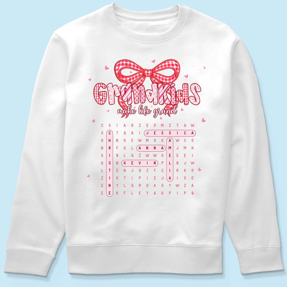 Grandkids Make Life Grand Preppy Word Search Puzzle - Personalized Shirt - Mother's Day Gift For Grandma Mom - Image 10