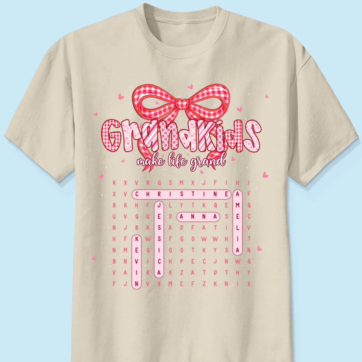 Grandkids Make Life Grand Preppy Word Search Puzzle - Personalized Shirt - Mother's Day Gift For Grandma Mom - Image 12