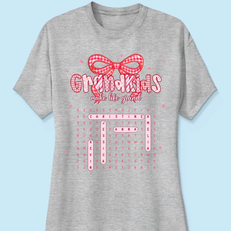 Grandkids Make Life Grand Preppy Word Search Puzzle - Personalized Shirt - Mother's Day Gift For Grandma Mom - Image 18