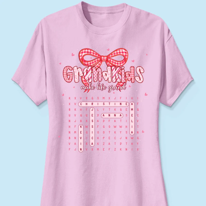 Grandkids Make Life Grand Preppy Word Search Puzzle - Personalized Shirt - Mother's Day Gift For Grandma Mom - Image 19