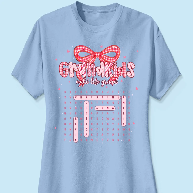 Grandkids Make Life Grand Preppy Word Search Puzzle - Personalized Shirt - Mother's Day Gift For Grandma Mom - Image 20
