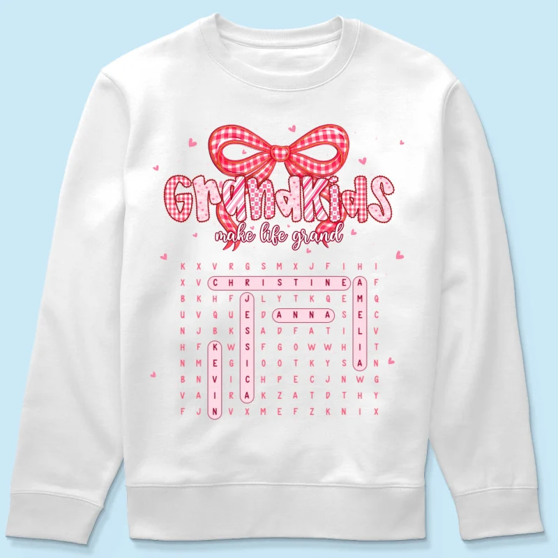 Grandkids Make Life Grand Preppy Word Search Puzzle - Personalized Shirt - Mother's Day Gift For Grandma Mom - Image 21